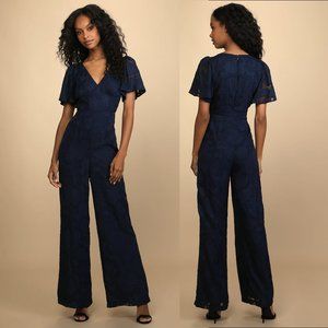 Lulus Navy Floral Jumpsuit